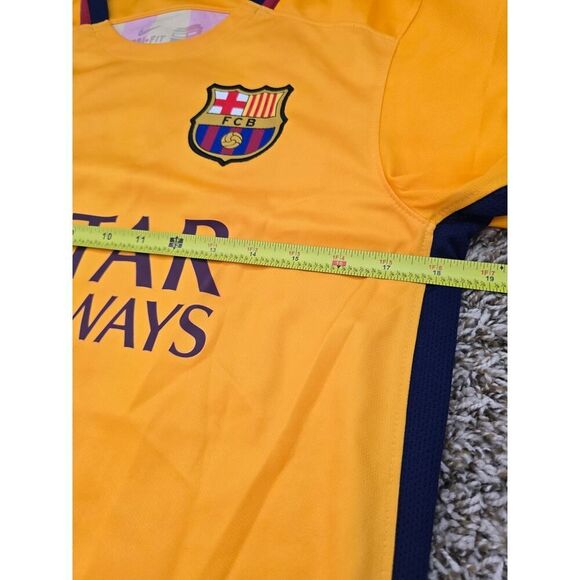 Nike FC Barcelona 2015/16 Away Jersey Authentic Dri-FIT Small – Rare Yellow Kit - Picture 7 of 9